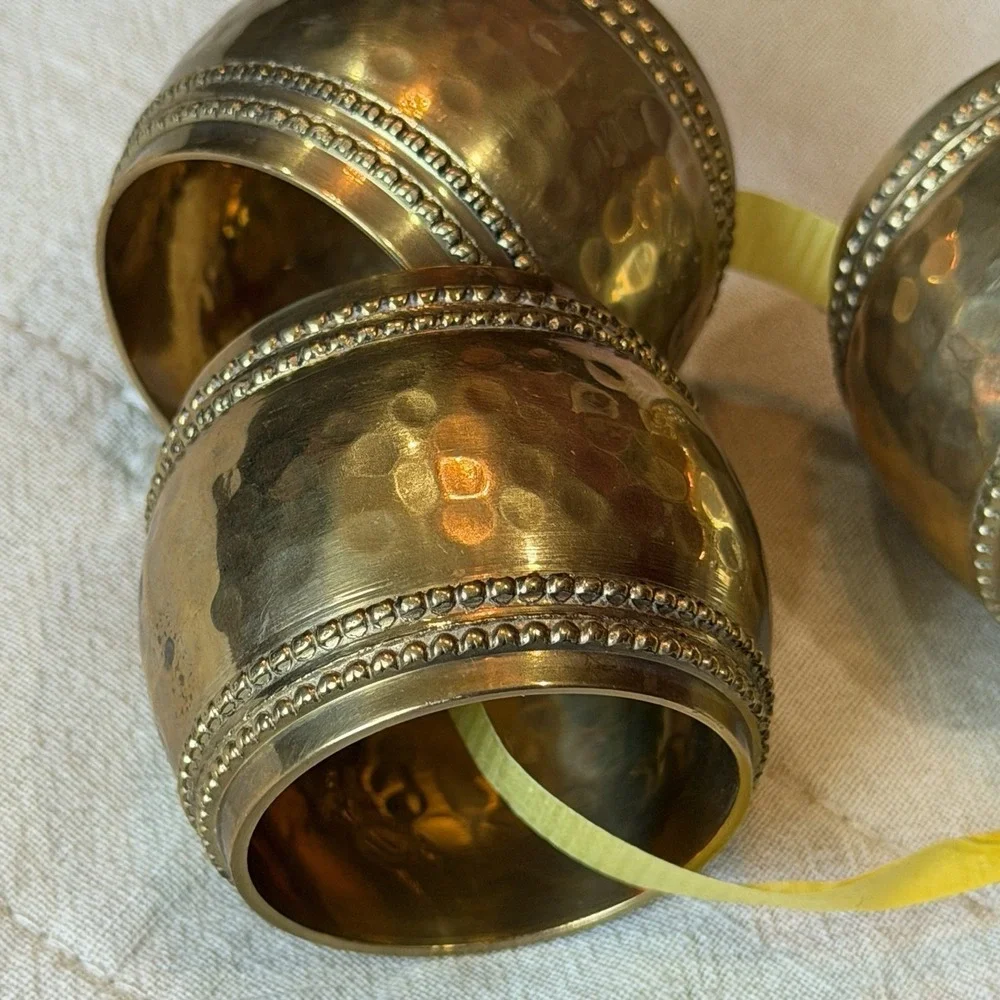 Brass‎ napkin rings-Set of 3